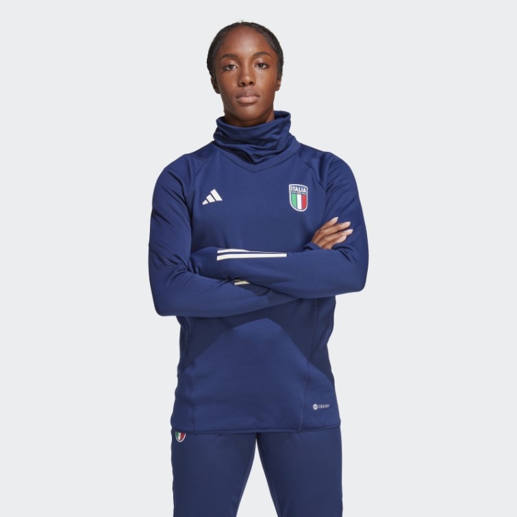 Adidas Italy Tiro 23 Pro Warm Top Bleu Foncé