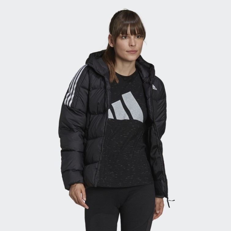 Doudoune à Capuche Adidas Essentials Midweight Noir