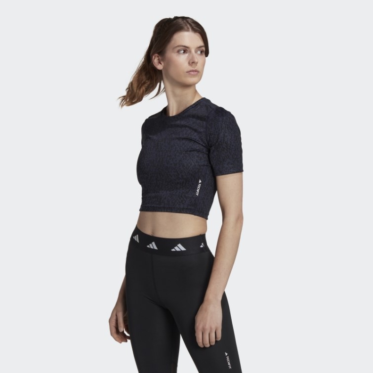 Crop Top D'entraînement Imprimé Techfit Ink Adidas