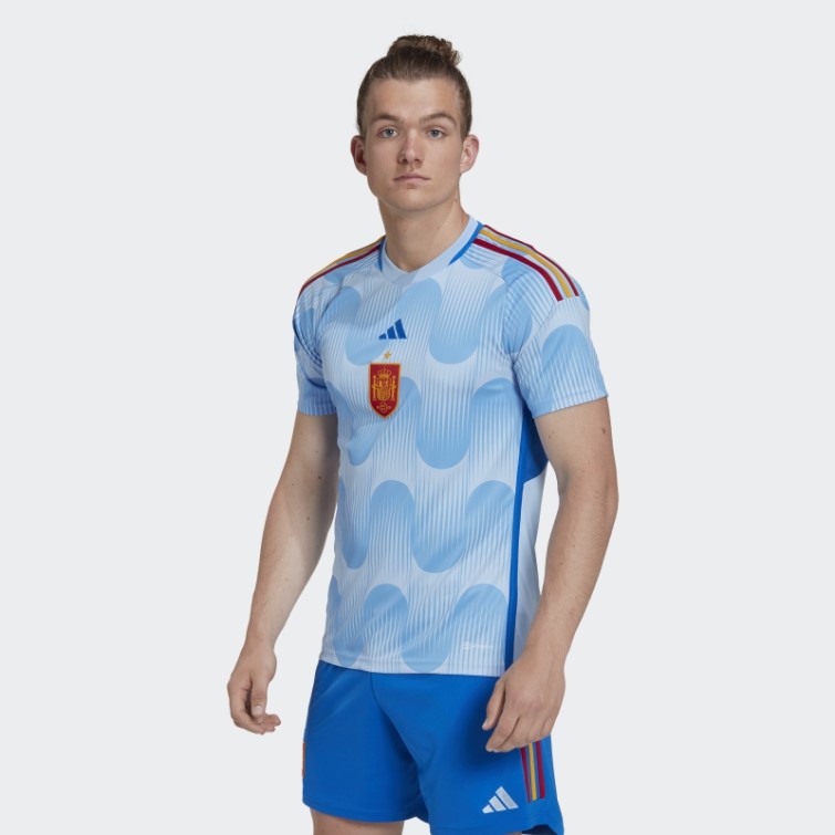 Adidas Maillot Bleu Lueur Espagne 22 Extérieur Mode