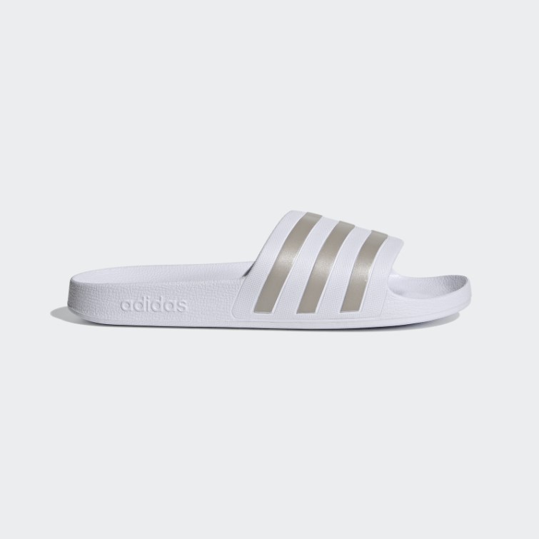 Adidas Adilette Aqua Slides Platine Métallique