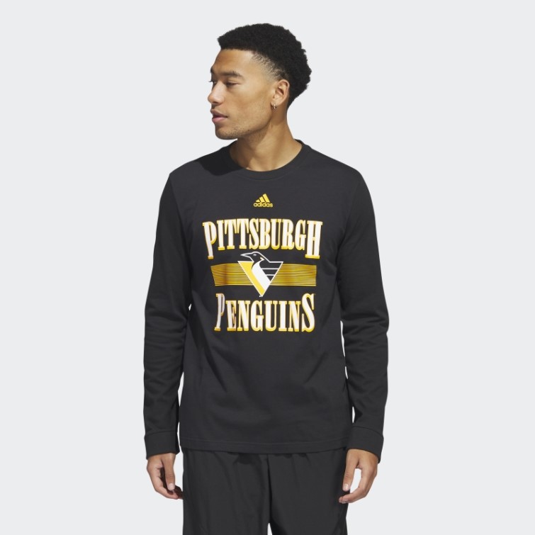 T-shirt à Manches Longues Meneur De Jeu Des Pingouins Noirs Adidas
