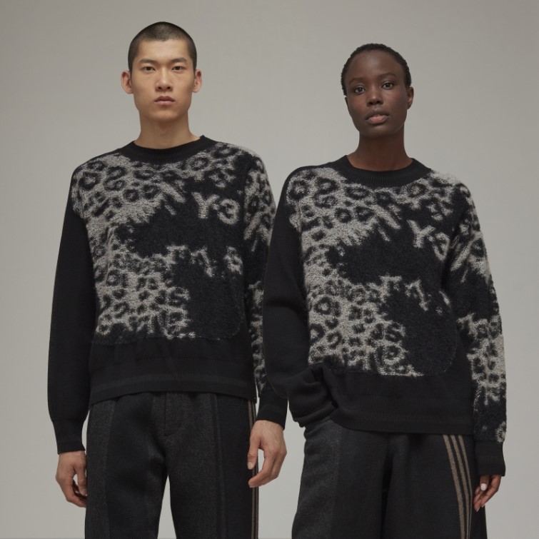 Adidas Pull Ras Du Cou En Maille Léopard Y-3