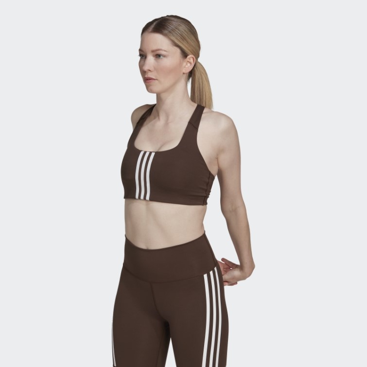 Soutien-gorge à Maintien Moyen Adidas Powerimpact Training Marron