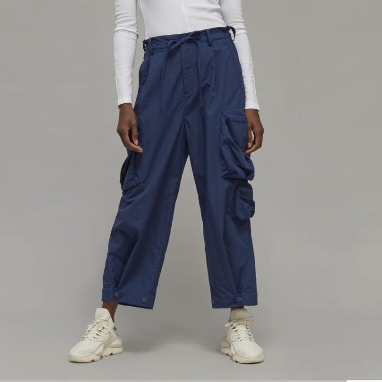 Adidas Y-3 Pantalon à Revers En Nylon Froissé