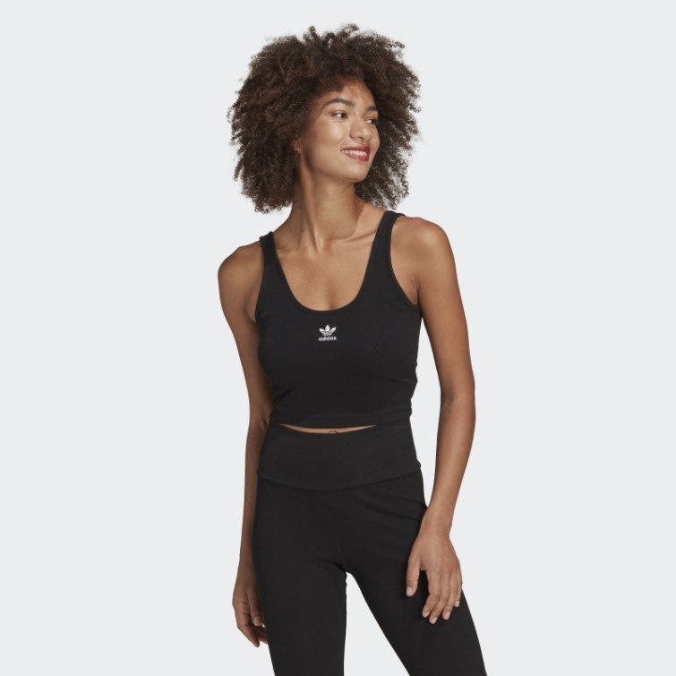 Débardeur Côtelé Adidas Adicolor Essentials Noir