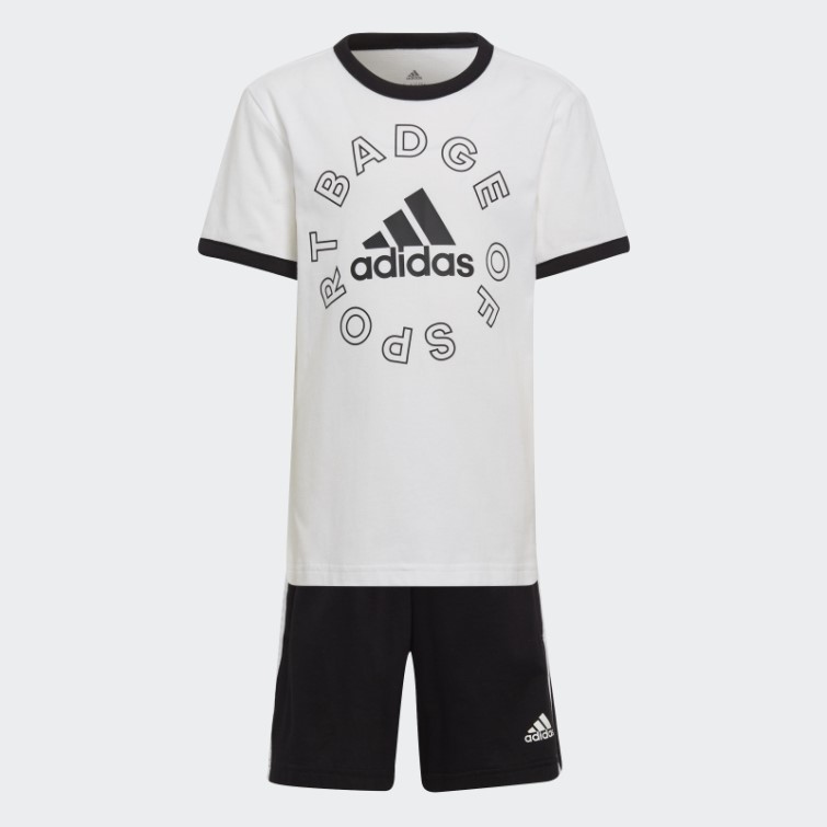 Ensemble D'été Adidas Essentials Logo Blanc
