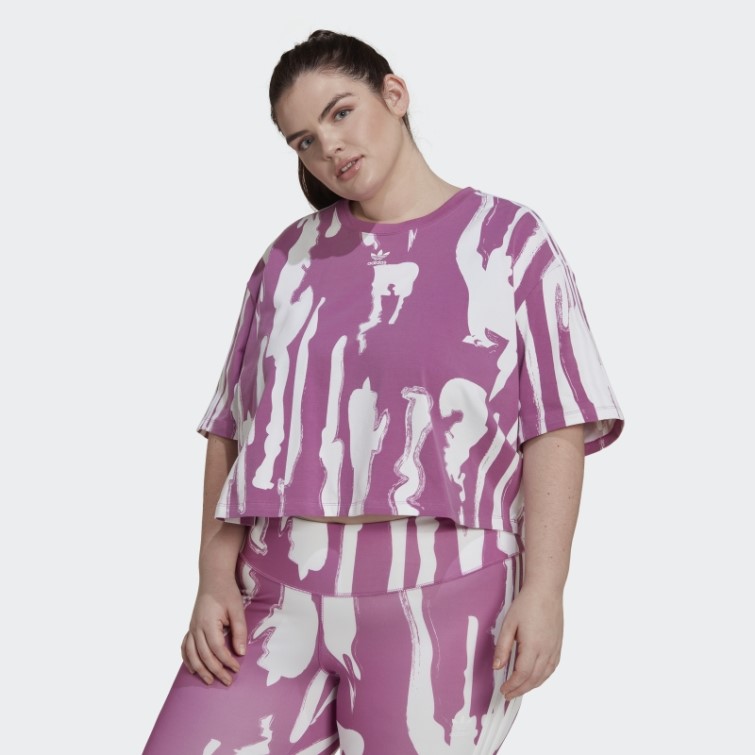 Thebe Magugu T-shirt Court à Imprimé Allover (taille Plus) Lilas Adidas