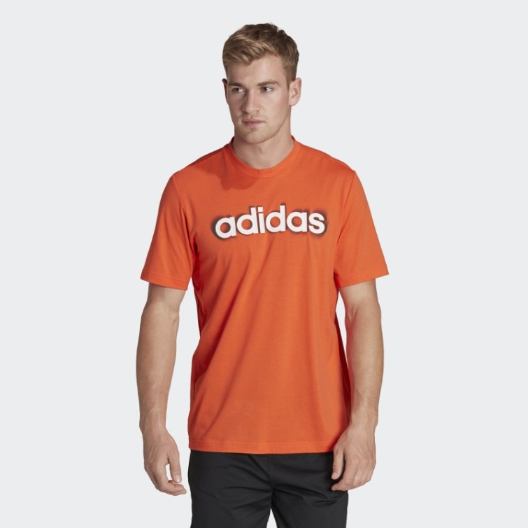 Tee-shirt D'entraînement à Logo Linéaire Imprimé En Silicone Aeroready Adidas Orange