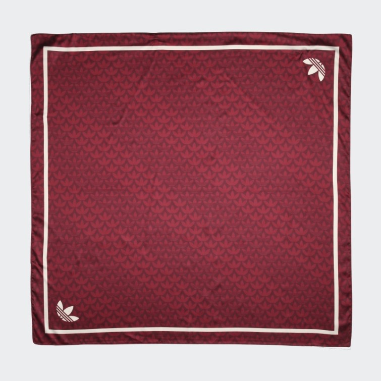 Foulard Adidas Rouge à Monogramme En Jacquard Trèfle