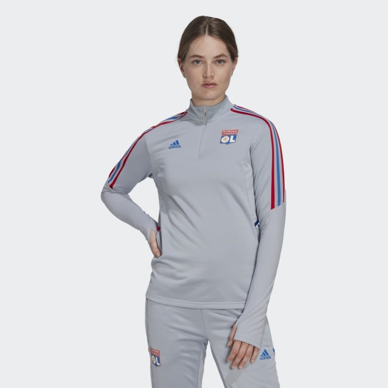 Olympique Lyonnais Tiro 21 Training Top Argent Adidas Hot