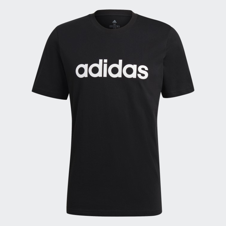 T-shirt Logo Brodé Linéaire Adidas Essentials Noir