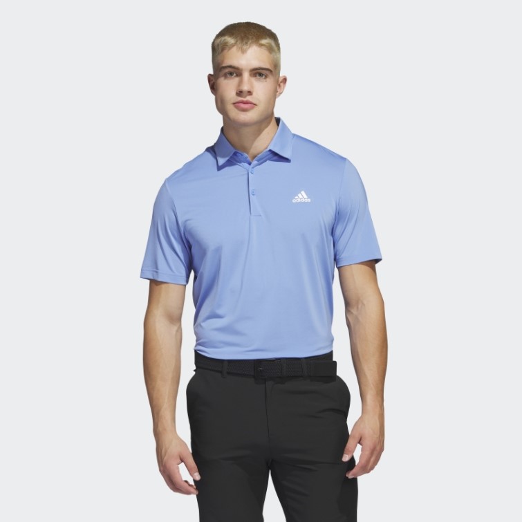 Polo Bleu Adidas Ultimate365 Solide Sur La Poitrine Gauche