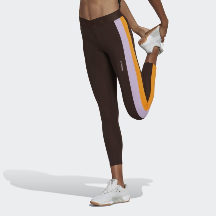 Adidas Leggings Hyperglam Training Techfit 7/8 Marron Foncé