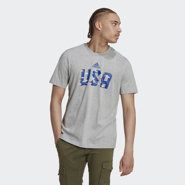 T-shirt Adidas Coupe Du Monde Fifa 2022 Usa Gris Moyen