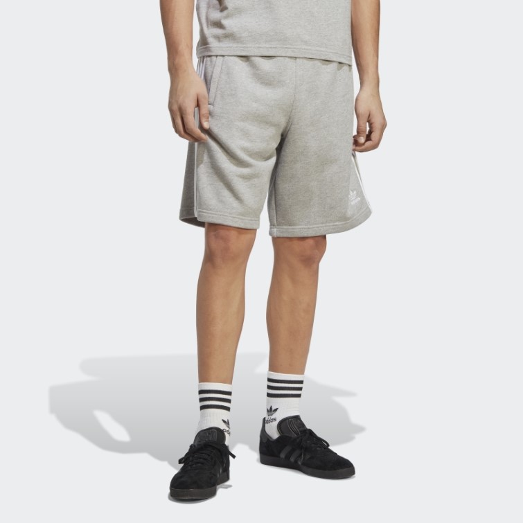 Short De Survêtement Adicolor Classics 3 Bandes Gris Moyen Adidas