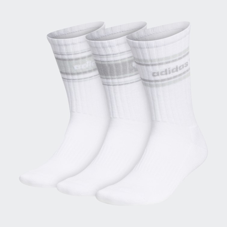 Adidas Forum Rib Crew Chaussettes Blanches 3 Paires