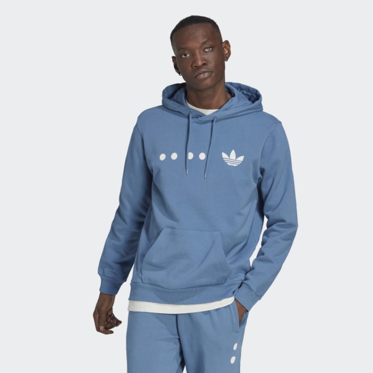Adidas Sweat à Capuche Logo Reclaim Bleu Altéré