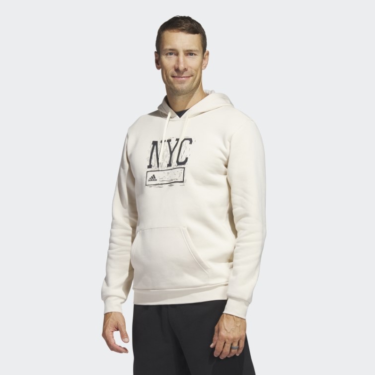 Sweat à Capuche Graphique Adidas Nyc Blanc