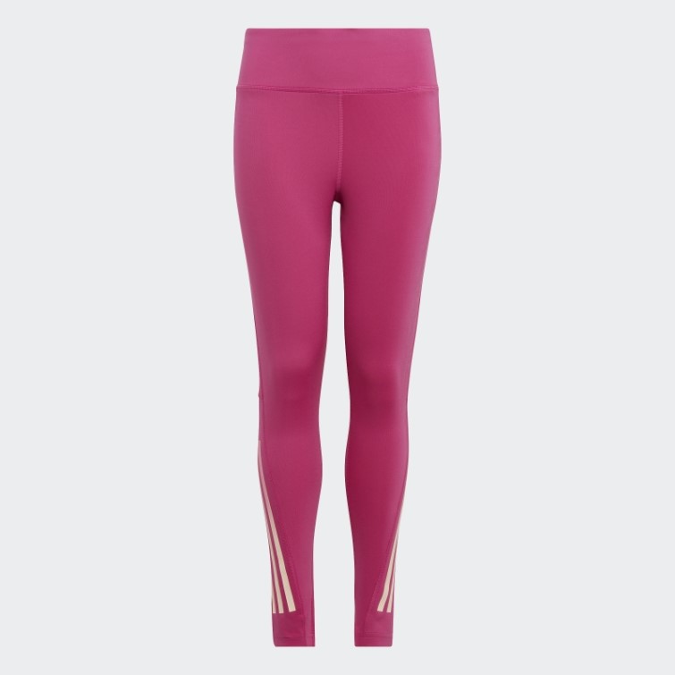 Adidas Aeroready 3-stripes Taille Haute 7/8 Optime Collant De Poche Fuchsia