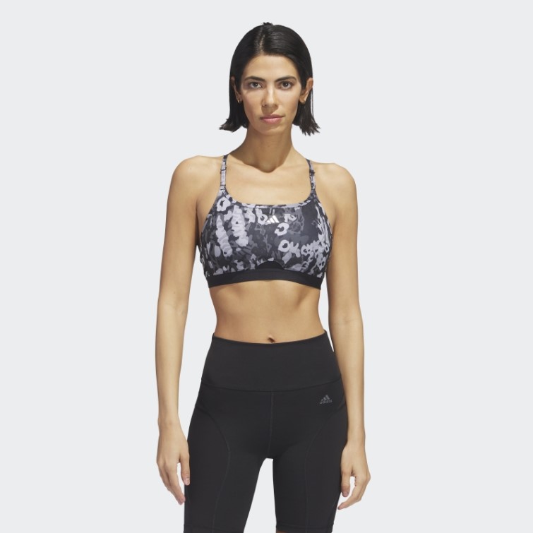 Adidas Brassière De Maintien Léger Aeroreact Training Mgh Gris Uni