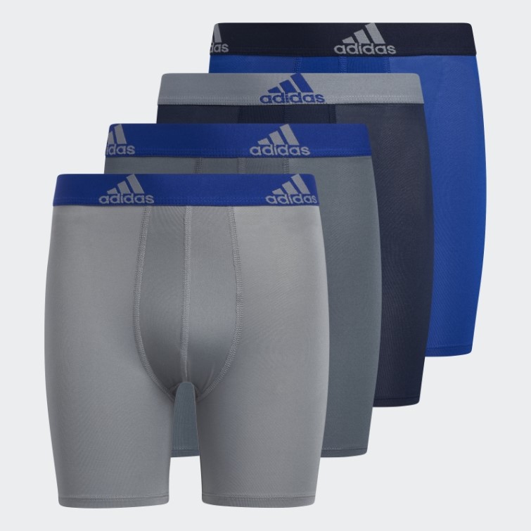 Performance Boxer Long 4 Paires Adidas Bleu
