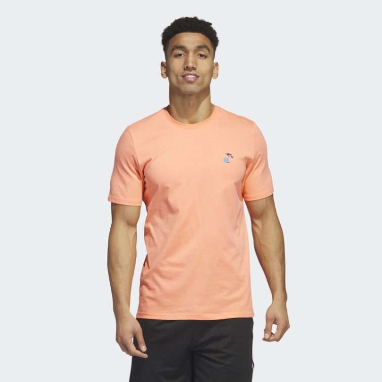 T-shirt De Basket-ball à Manches Courtes Graphique Lil Stripe Spring Break Adidas Corail