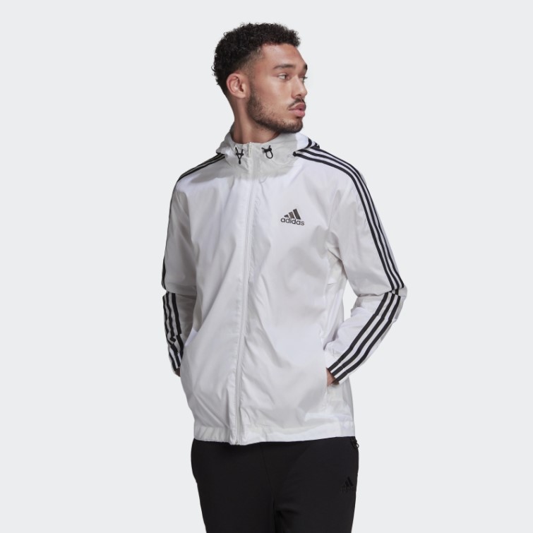 Coupe-vent Tissé à 3 Bandes Adidas Essentials Blanc
