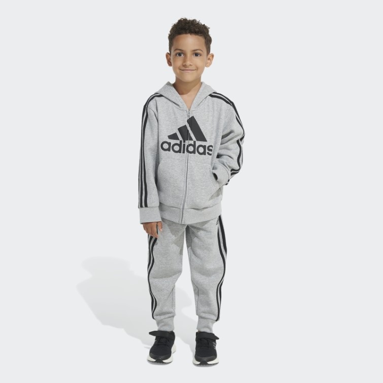 Ensemble De Veste à Capuche En Polaire Adidas Anthracite Hthd Essential