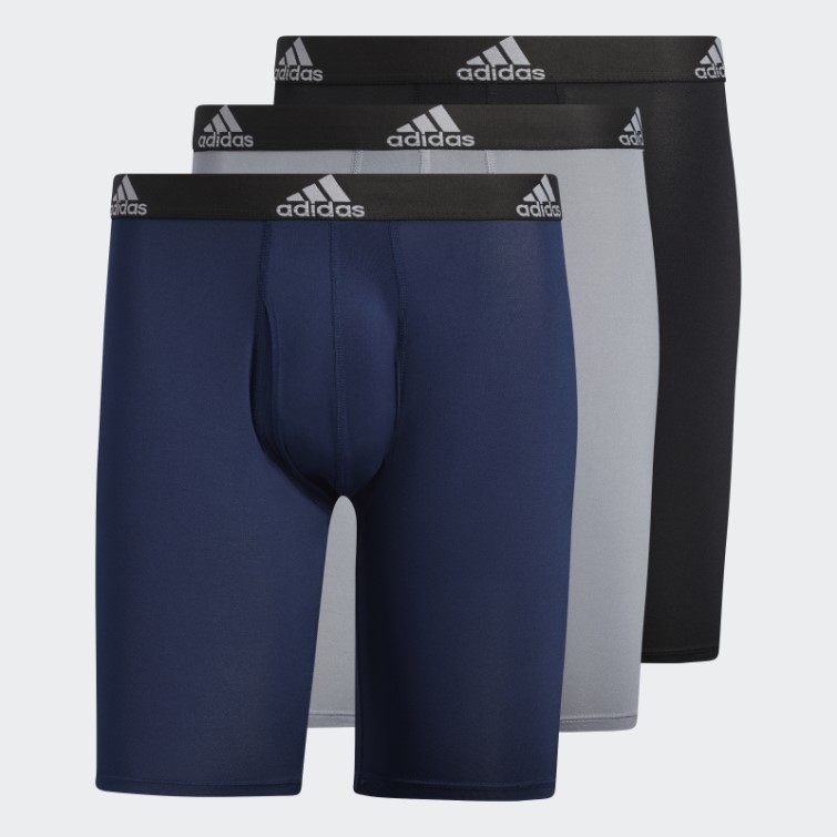 Performance Boxer Long 3 Paires Adidas Noir