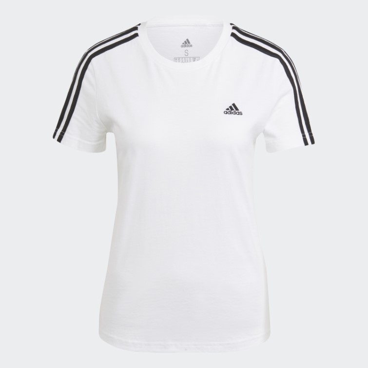 élégant Adidas Essentials Slim 3-stripes T-shirt Noir