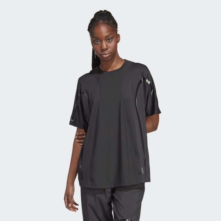 Adidas By Stella Mccartney Truepace Running Loose T-shirt Noir Mode