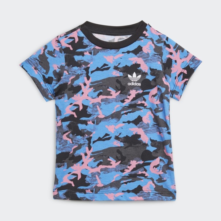 T-shirt Camouflage Imprimé Bleu Adidas