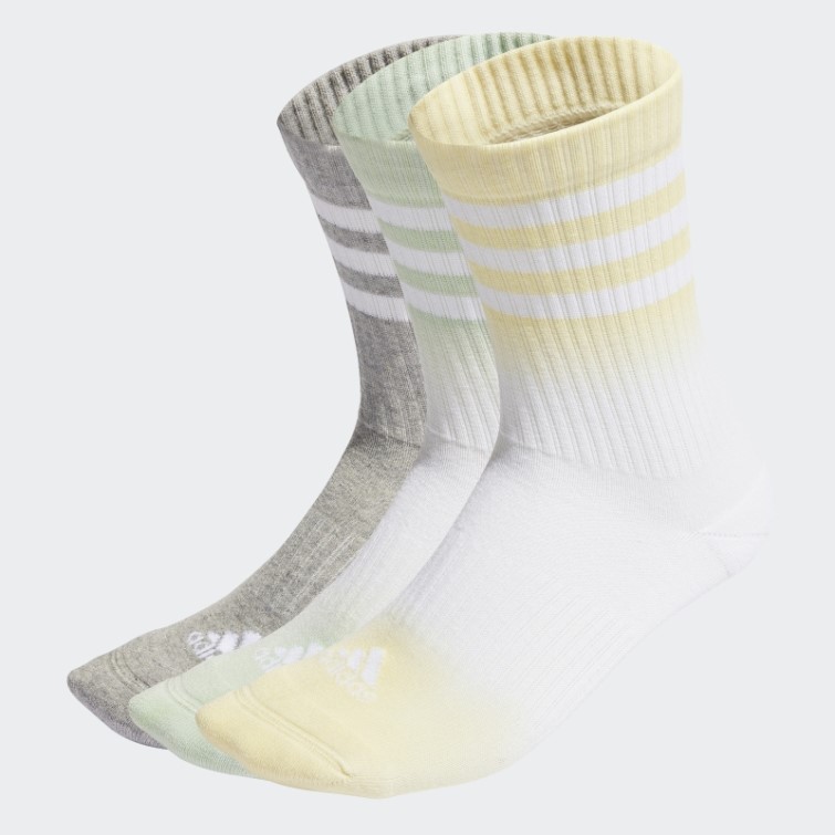 Chaussettes Blanches Matelassées Adidas Dip-dyed 3 Bandes 3 Paires