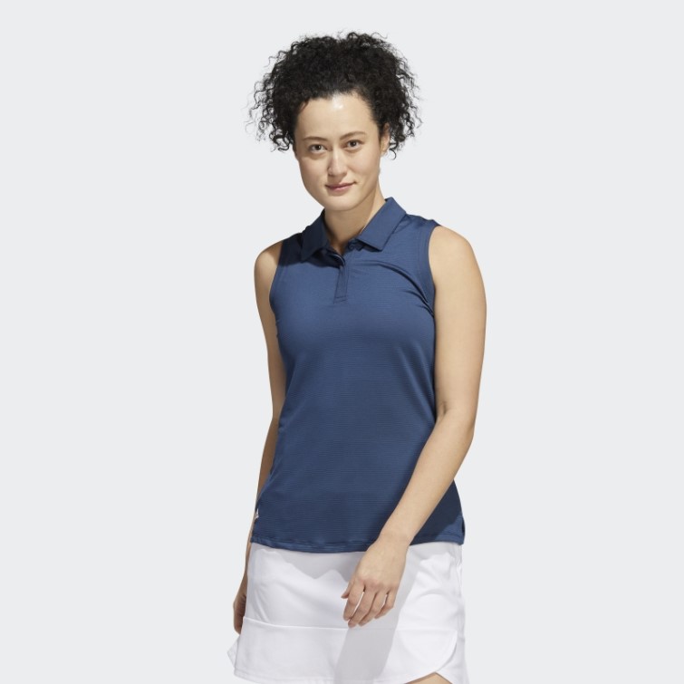 Adidas Polo Sans Manches Bleu Marine