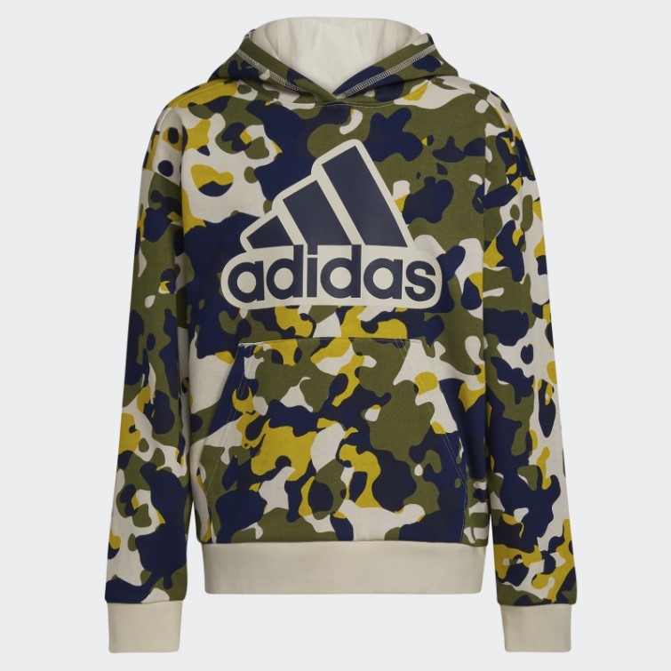 Sweat à Capuche Imprimé Camouflage Adidas Aluminium