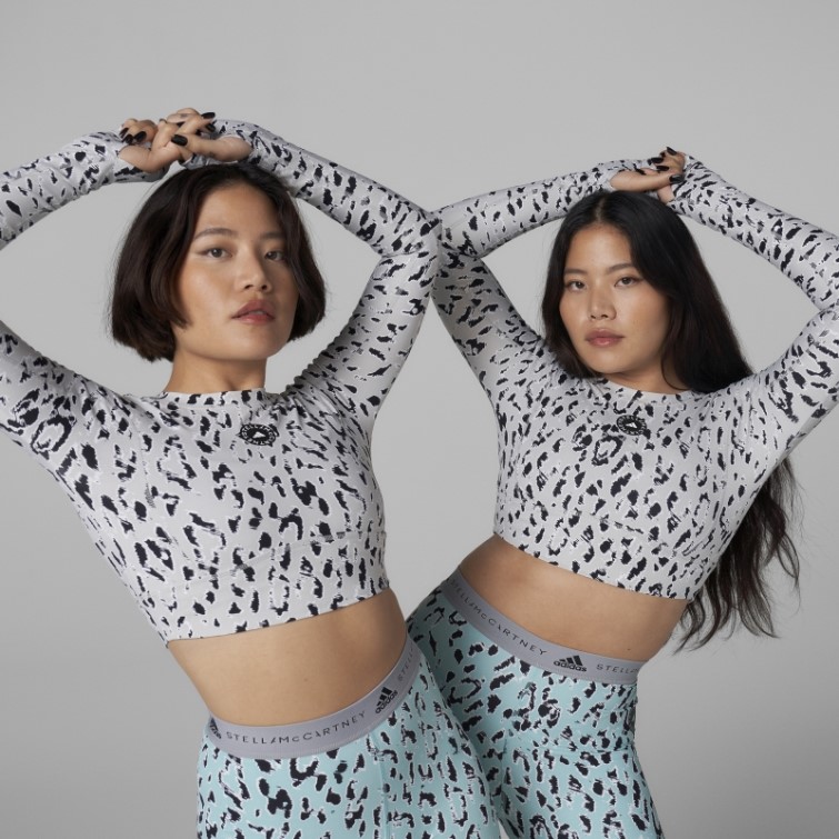Adidas By Stella Mccartney Truestrength Haut Court à Manches Longues Gris Fashion