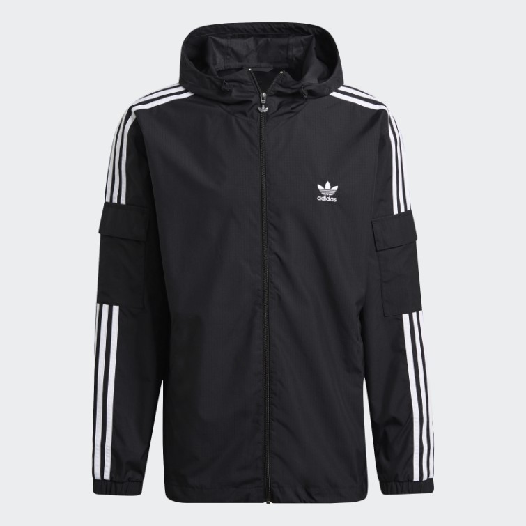 Adidas Adicolor Classics Coupe-vent Zippé à 3 Bandes Noir