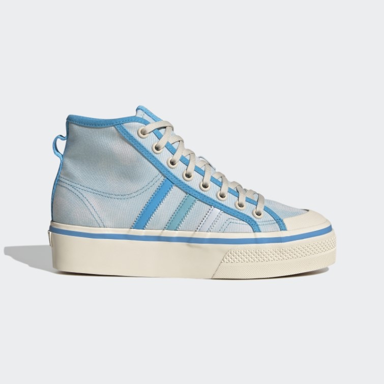 Adidas Nizza Plate-forme Mi Chaussures Blanches
