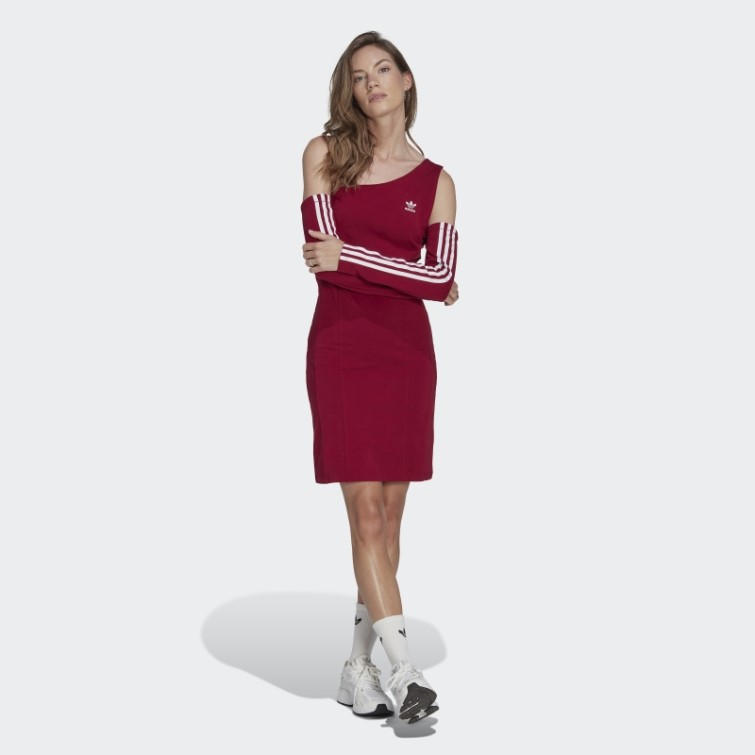 Robe Adidas Adicolor Trèfle Découpe Bordeaux