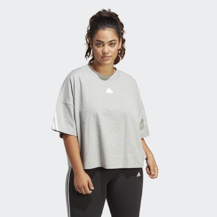 Future Icons T-shirt à 3 Bandes (grande Taille) Gris Moyen Adidas