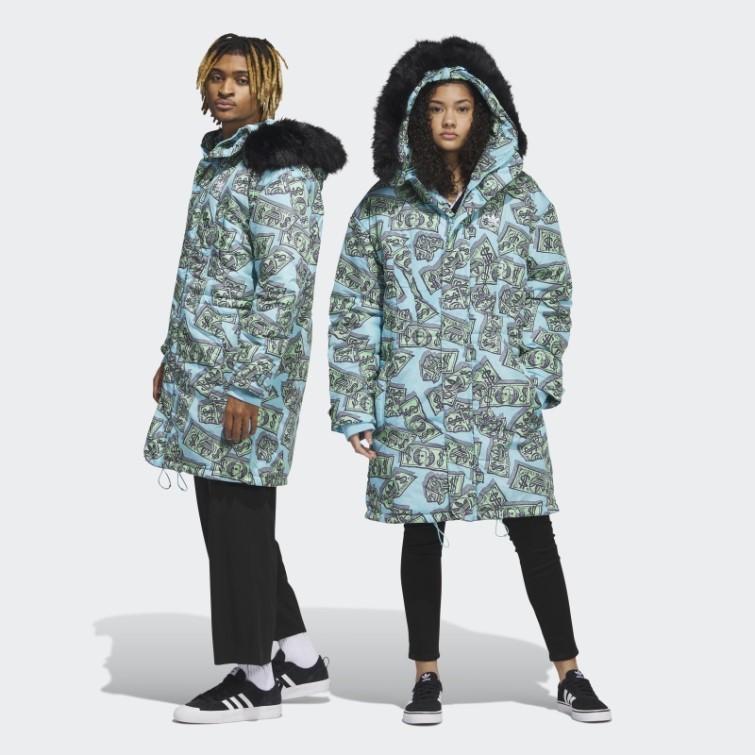 Jeremy Scott Parka Imprimé Argent Frost Mint Adidas