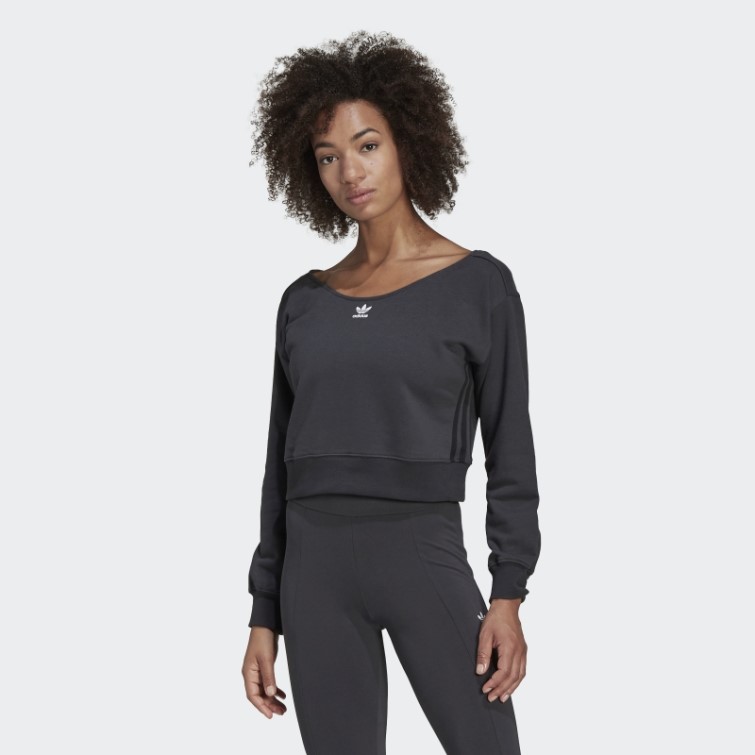Sweat Adidas Slouchy Crew Carbone