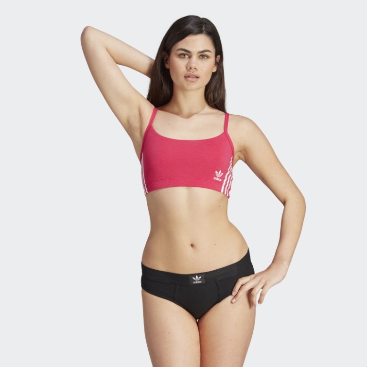 Bralette Scoop En Coton Adidas Adicolor Comfort Flex Rose Vif