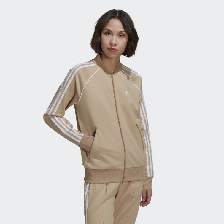 Veste De Survêtement Adidas Primeblue Sst Beige