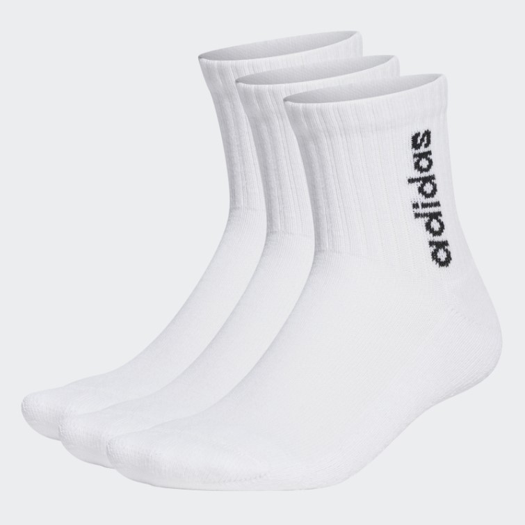 Chaussettes Matelassées à Logo Vertical Linéaire 3 Paires Adidas Blanc