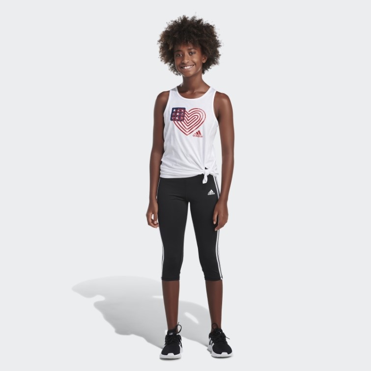 Adidas Débardeur Blanc Noué Sur Le Devant