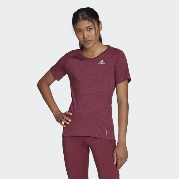 Crimson Possède Le T-shirt De Course Adidas