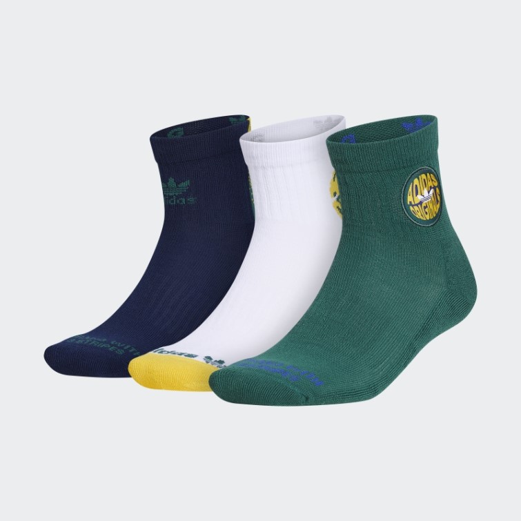 3 Paires De Chaussettes Vert Spirale Adidas