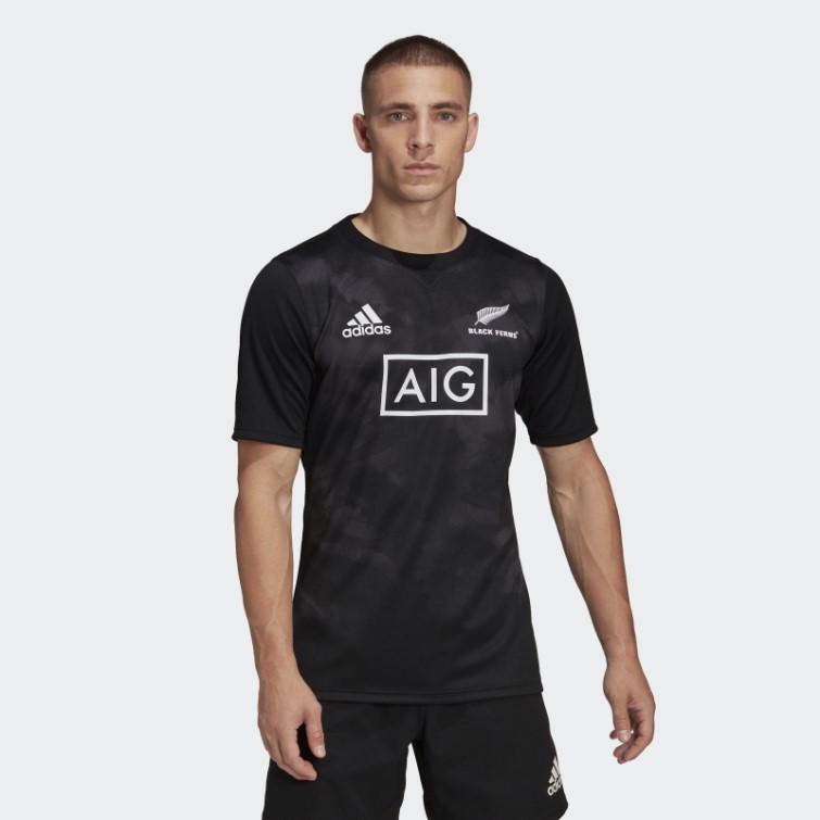 Maillot Domicile Rugby Primeblue Fougères Noires Adidas Noir Stylé